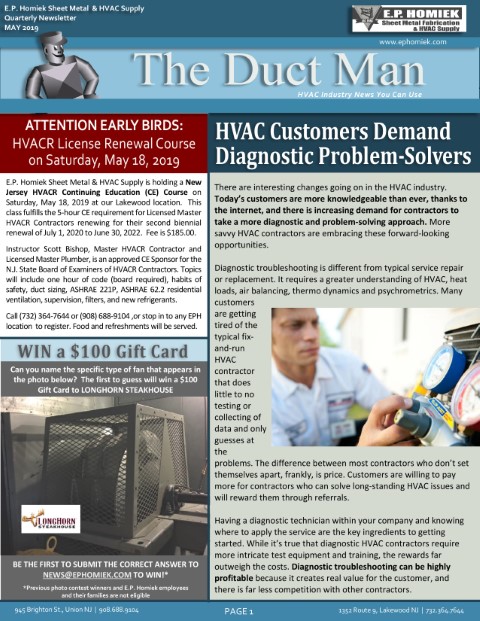 May 2019 Newsletter